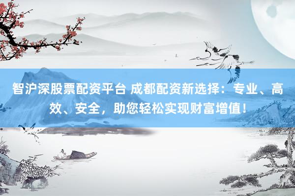 智沪深股票配资平台 成都配资新选择：专业、高效、安全，助您轻松实现财富增值！