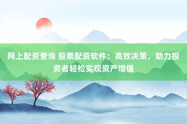 网上配资查询 股票配资软件：高效决策，助力投资者轻松实现资产增值