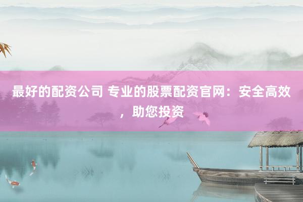 最好的配资公司 专业的股票配资官网：安全高效，助您投资