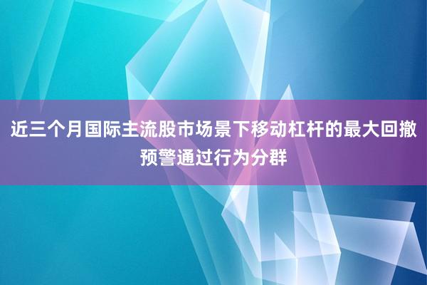 近三个月国际主流股市场景下移动杠杆的最大回撤预警通过行为分群