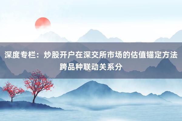 深度专栏：炒股开户在深交所市场的估值锚定方法跨品种联动关系分