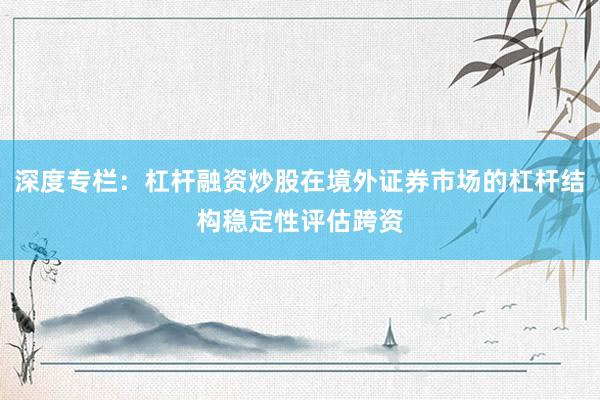 深度专栏：杠杆融资炒股在境外证券市场的杠杆结构稳定性评估跨资