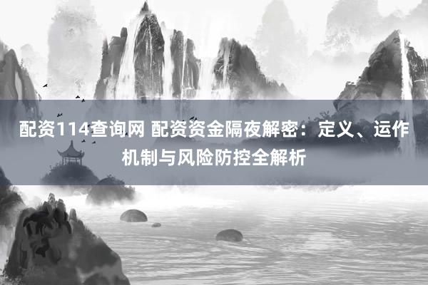 配资114查询网 配资资金隔夜解密：定义、运作机制与风险防控全解析
